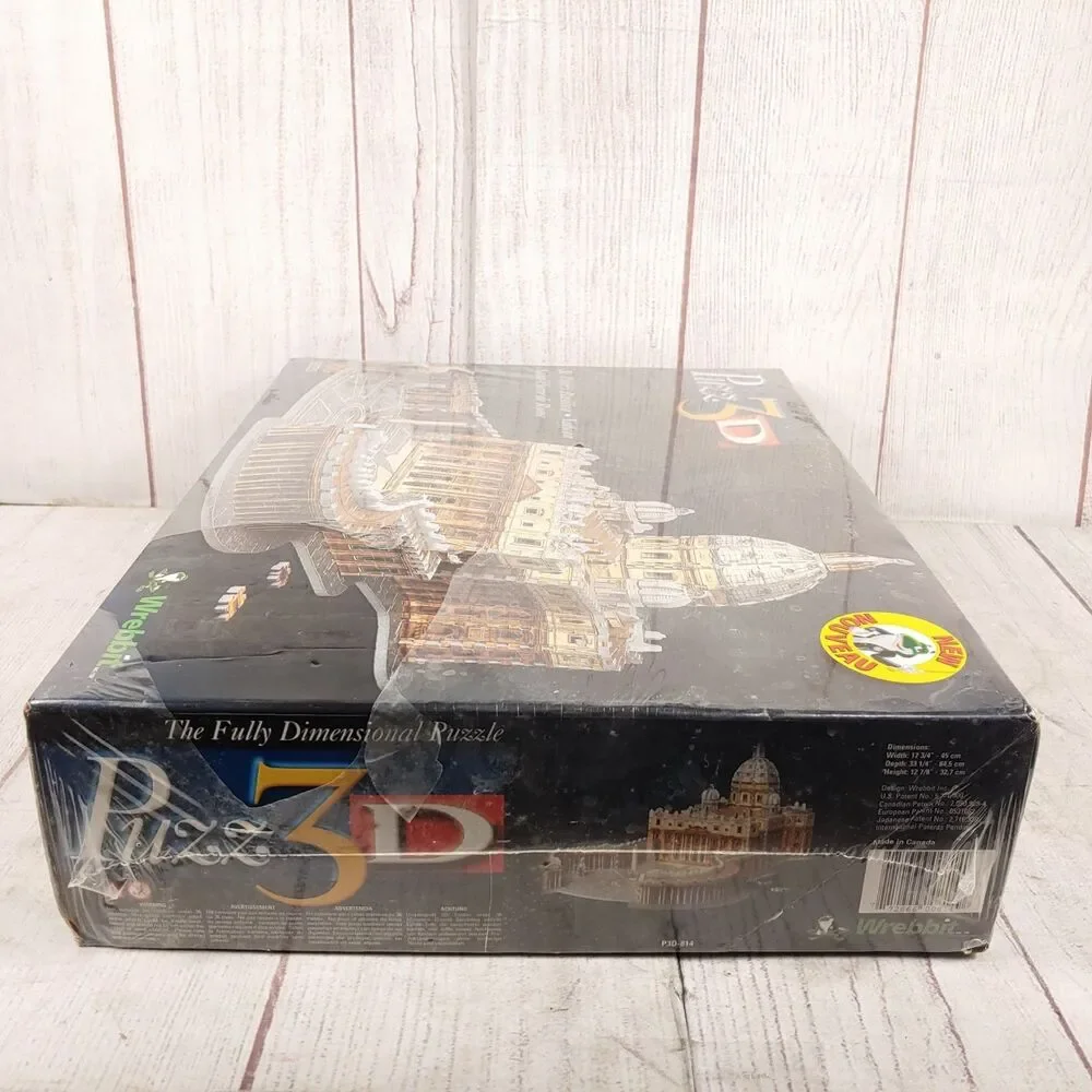 NEW & SEALED Puzz 3D St. Peter’s Basilica Vatican Rome 966 Pieces Wrebbit Puzzle